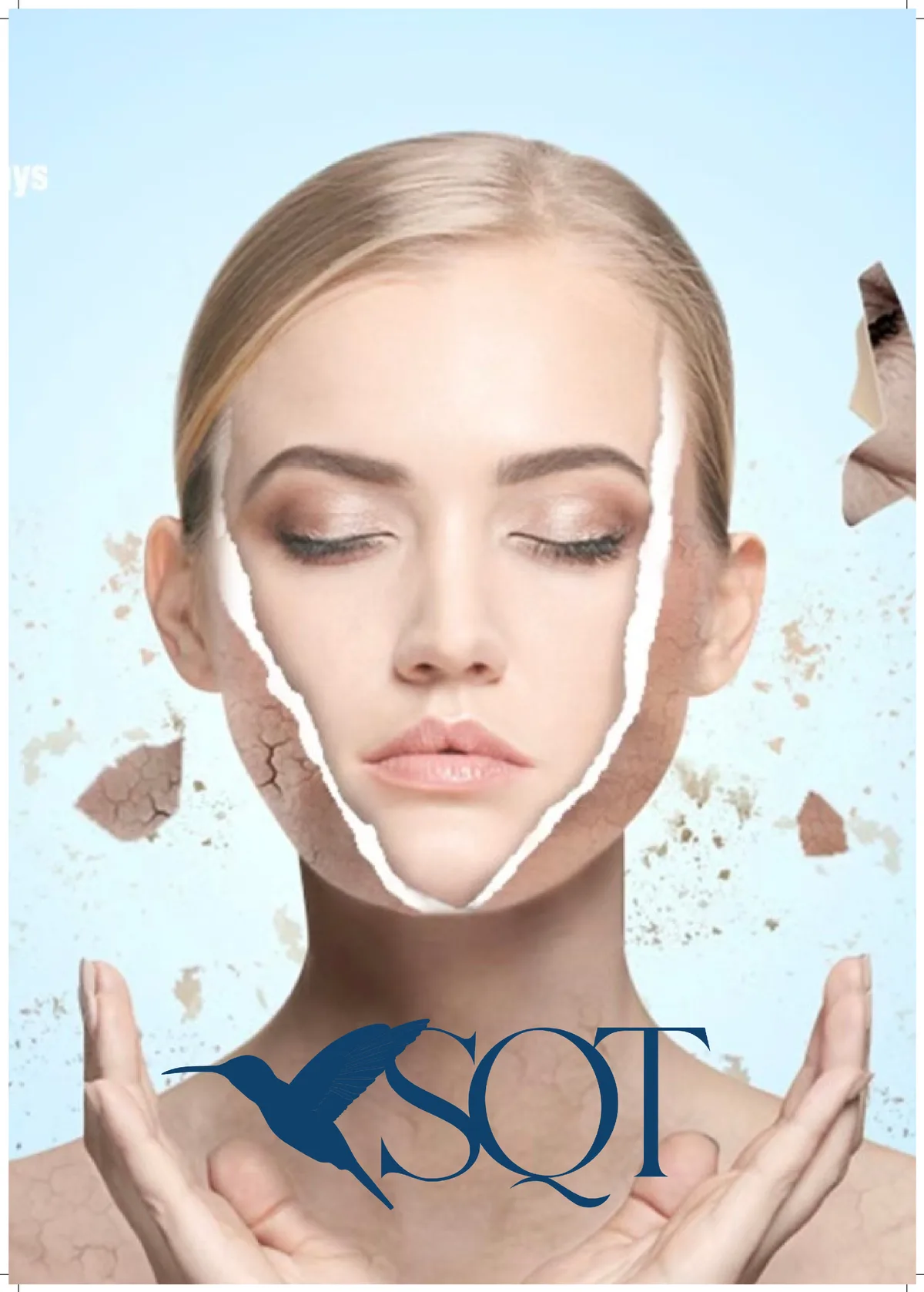 Stylised illustration of the outer layer of skin lifting away to reveal renewed skin beneath, representing the epidermal turnover that follows SQT bio-microneedling.